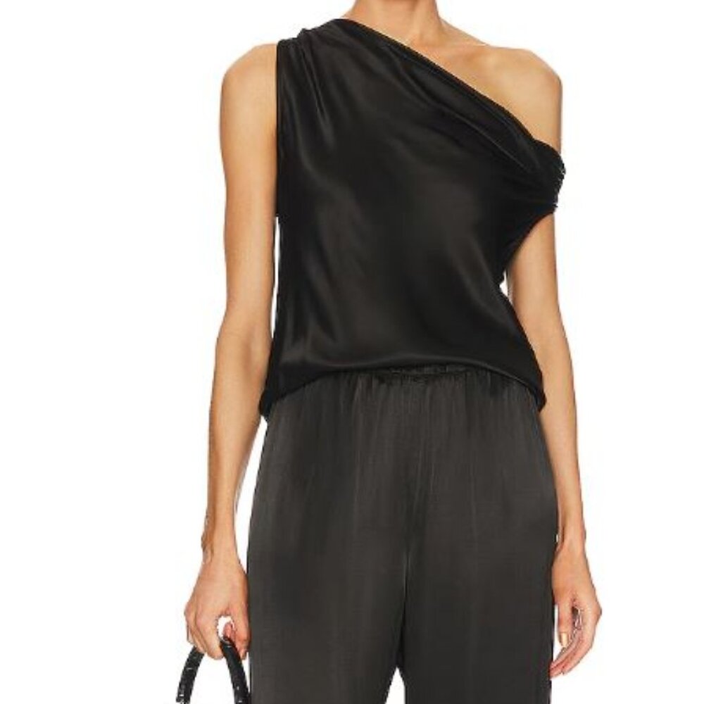 Enza Costa Satin Bias Off Shoulder Top